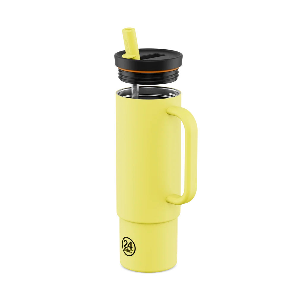 24 Bottles Straw Cup Isoliert Citrus