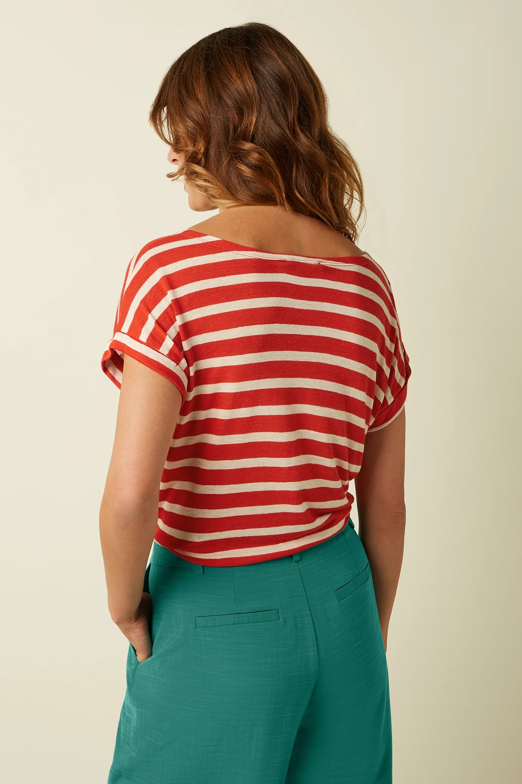 KINGLOUIE Aria Knot Shirt Marsy Linen Stripe