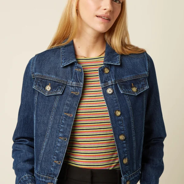 Kinglouie Jacke Janey Cropped Playa Denim