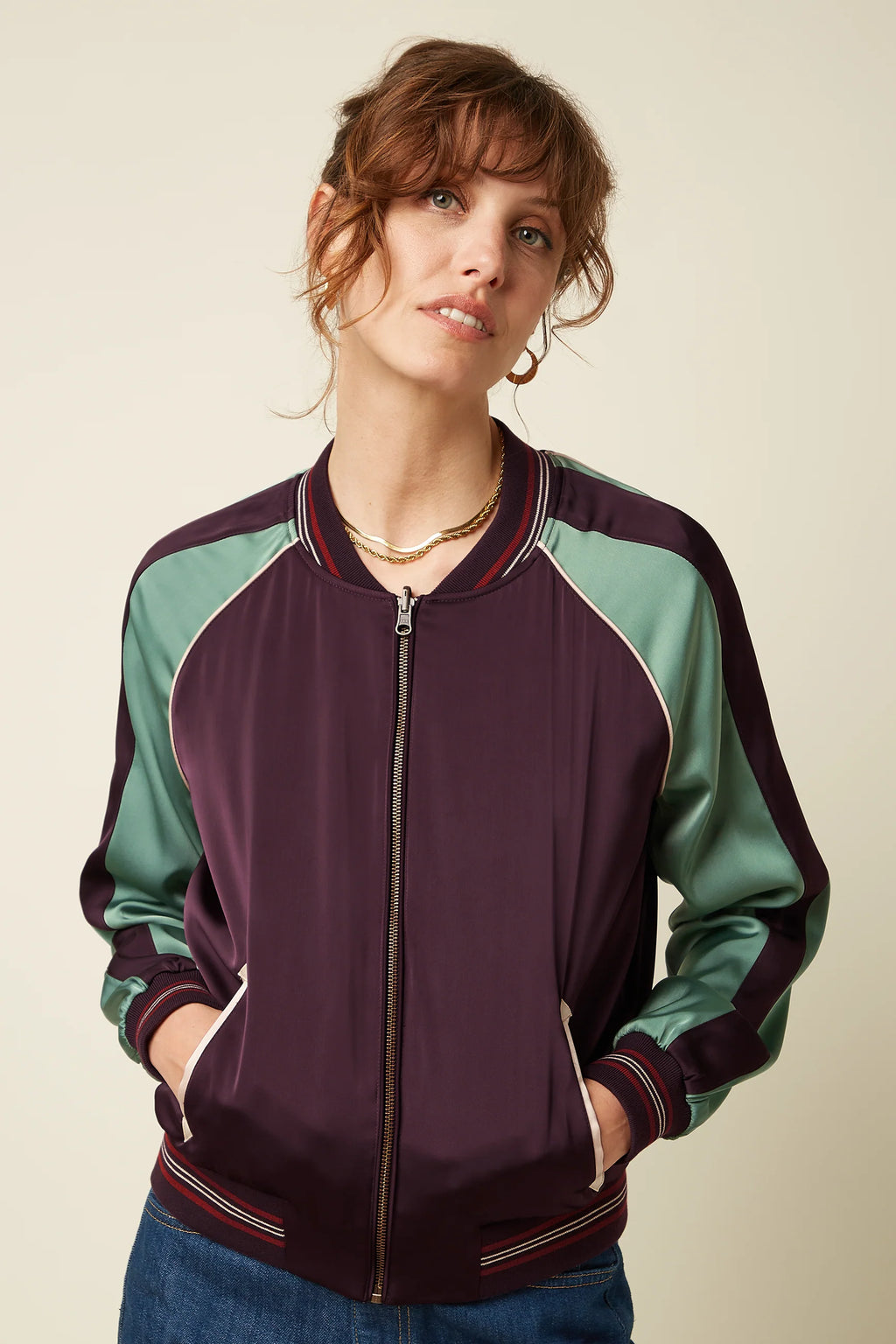 Kinglouie Bomber Jacket Dusk Satin