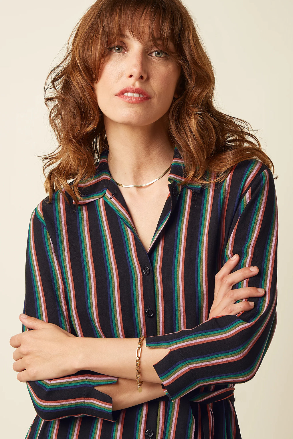 Kinglouie Claire Dress Harley Stripe