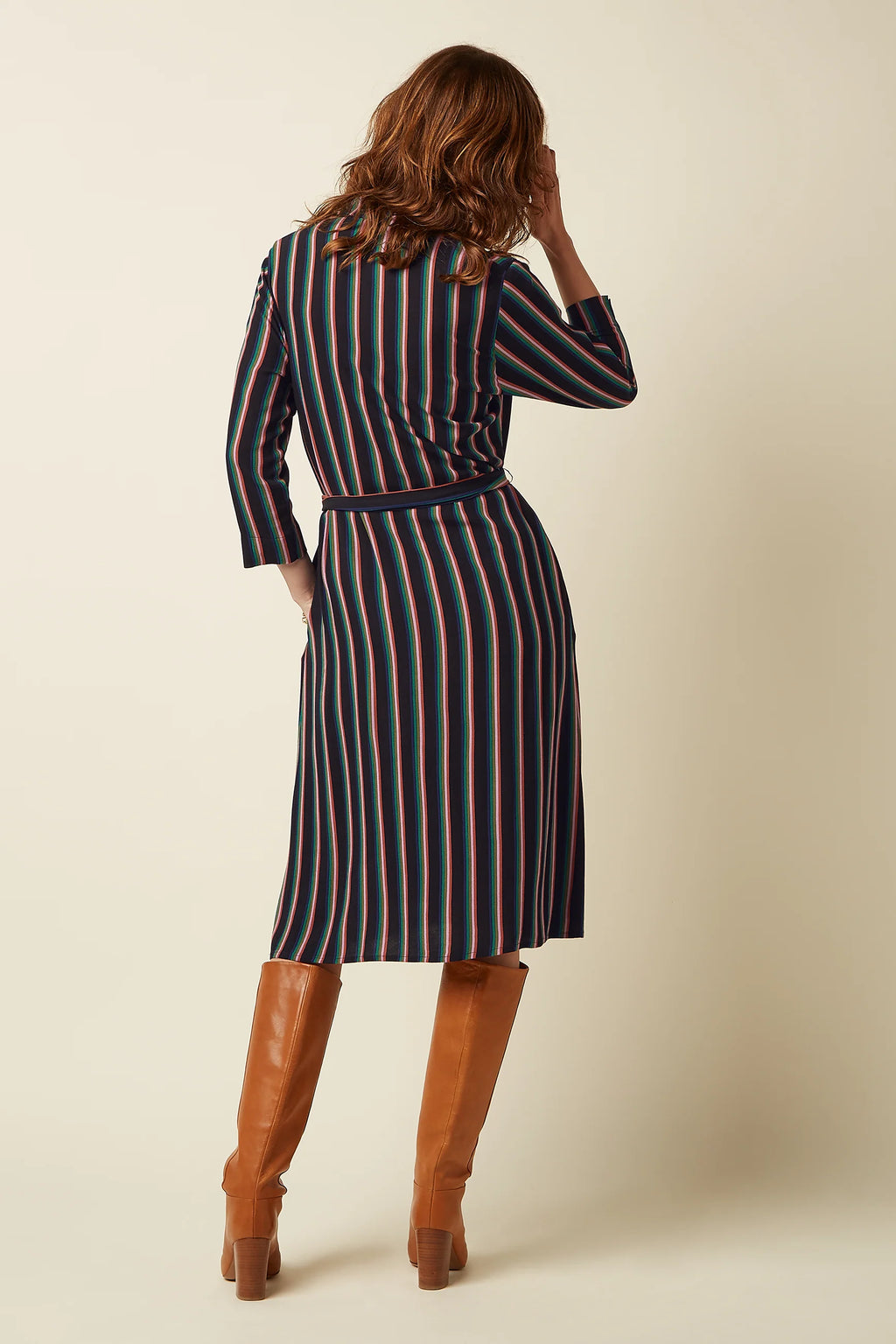 Kinglouie Claire Dress Harley Stripe