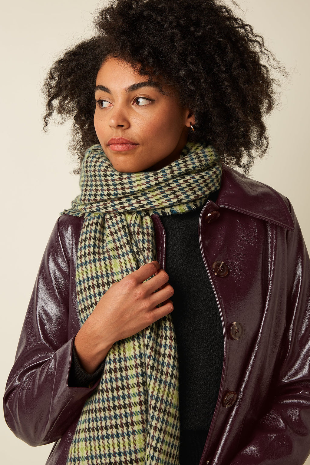 Kinglouie Schal Houndstooth grün