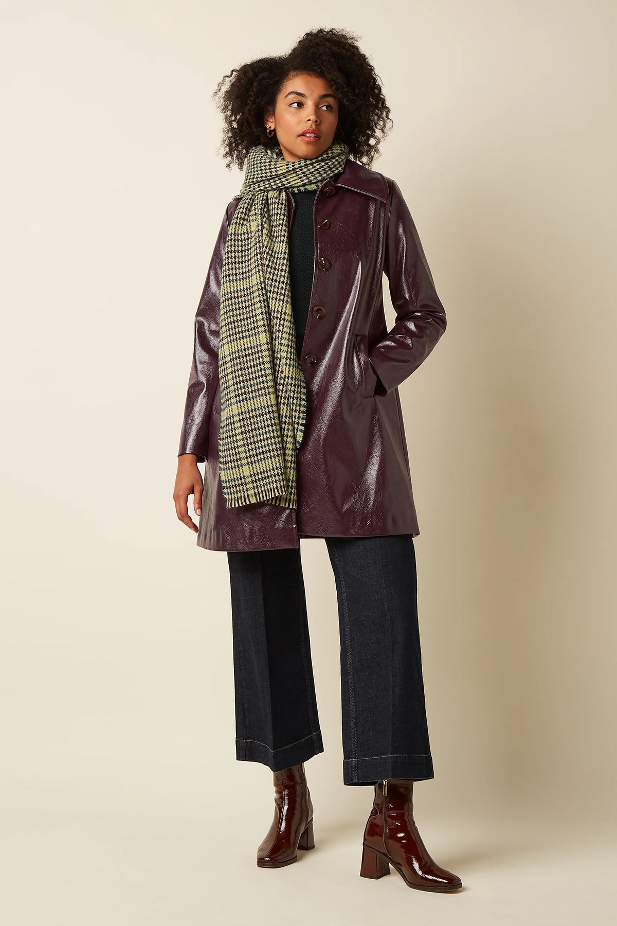 Kinglouie Schal Houndstooth grün