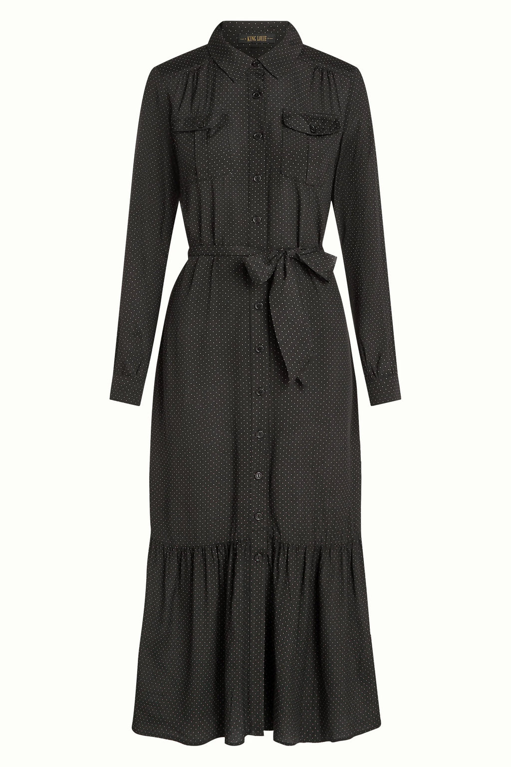 Kinglouie Kleid Olive Ruffle