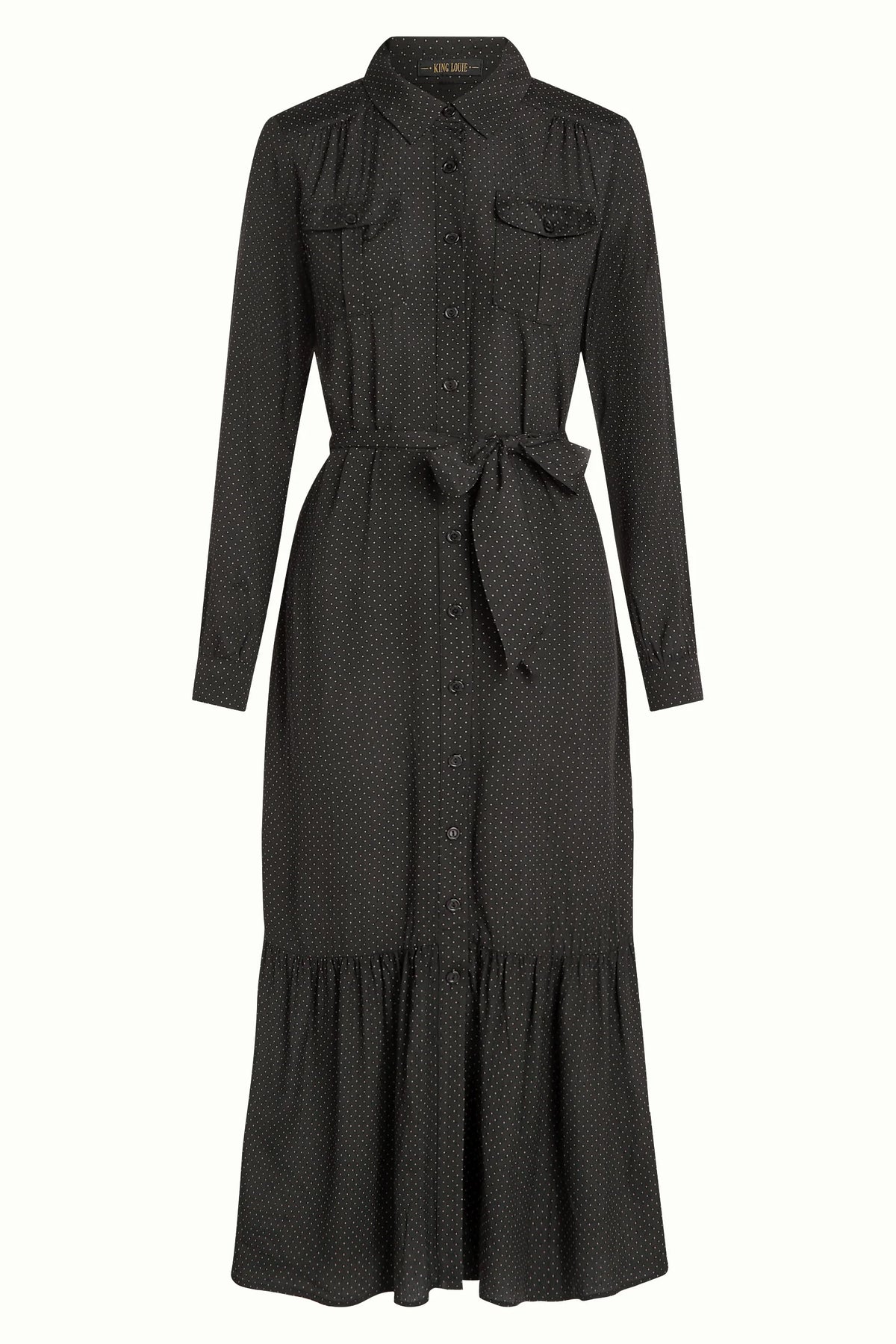 Kinglouie Kleid Olive Ruffle