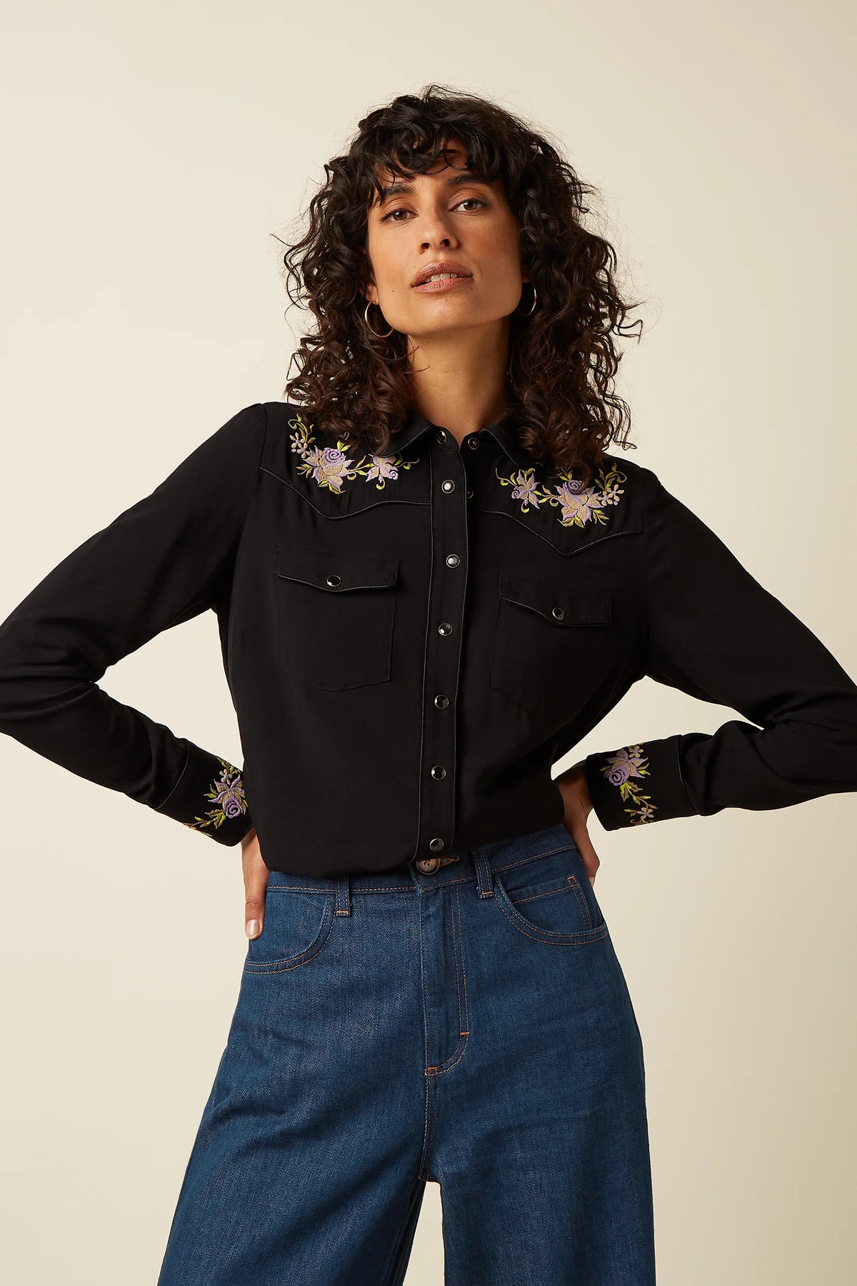Kinglouie Bluse Western Rosetta