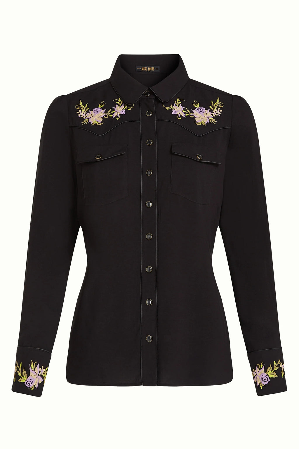 Kinglouie Bluse Western Rosetta