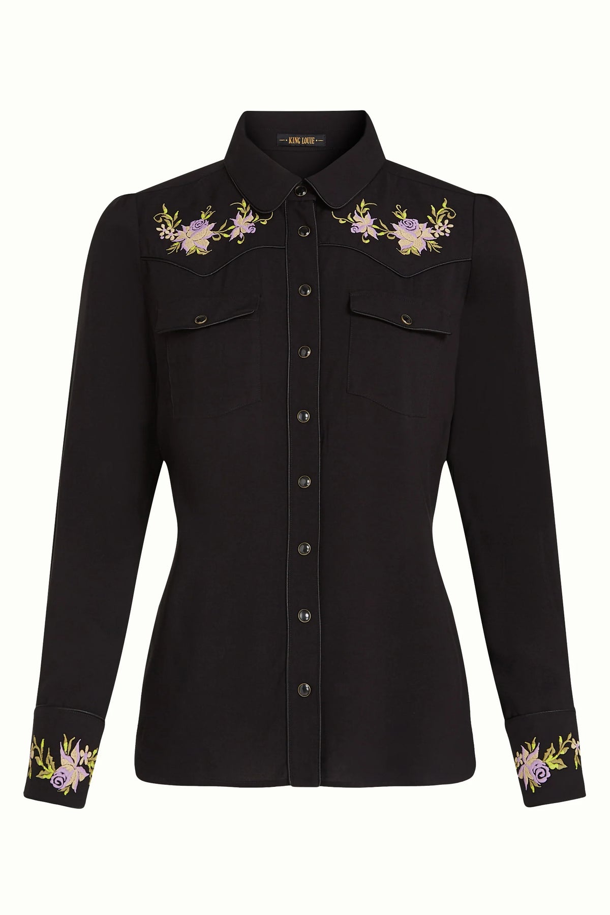 Kinglouie Bluse Western Rosetta