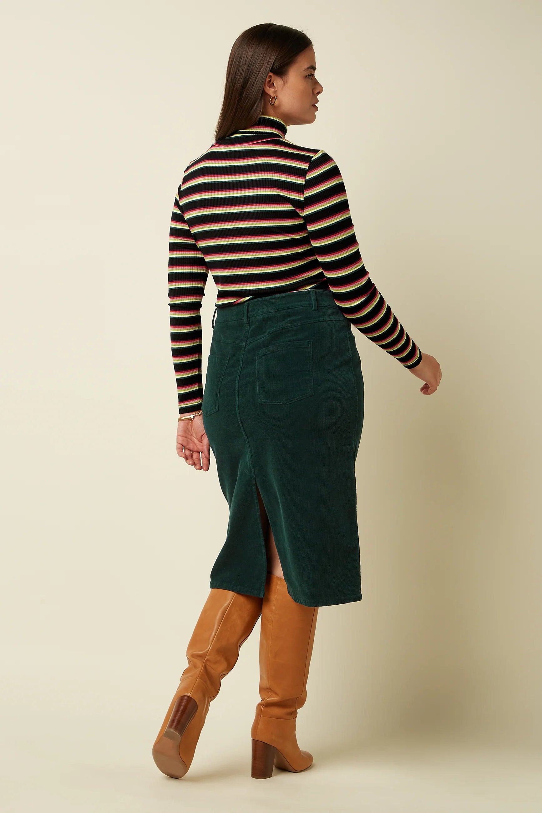 Kinglouie Rollneck Top Lottie Stripe