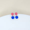 Niemalsmehrohne Ohrringe Dotty rosa/tiefblau