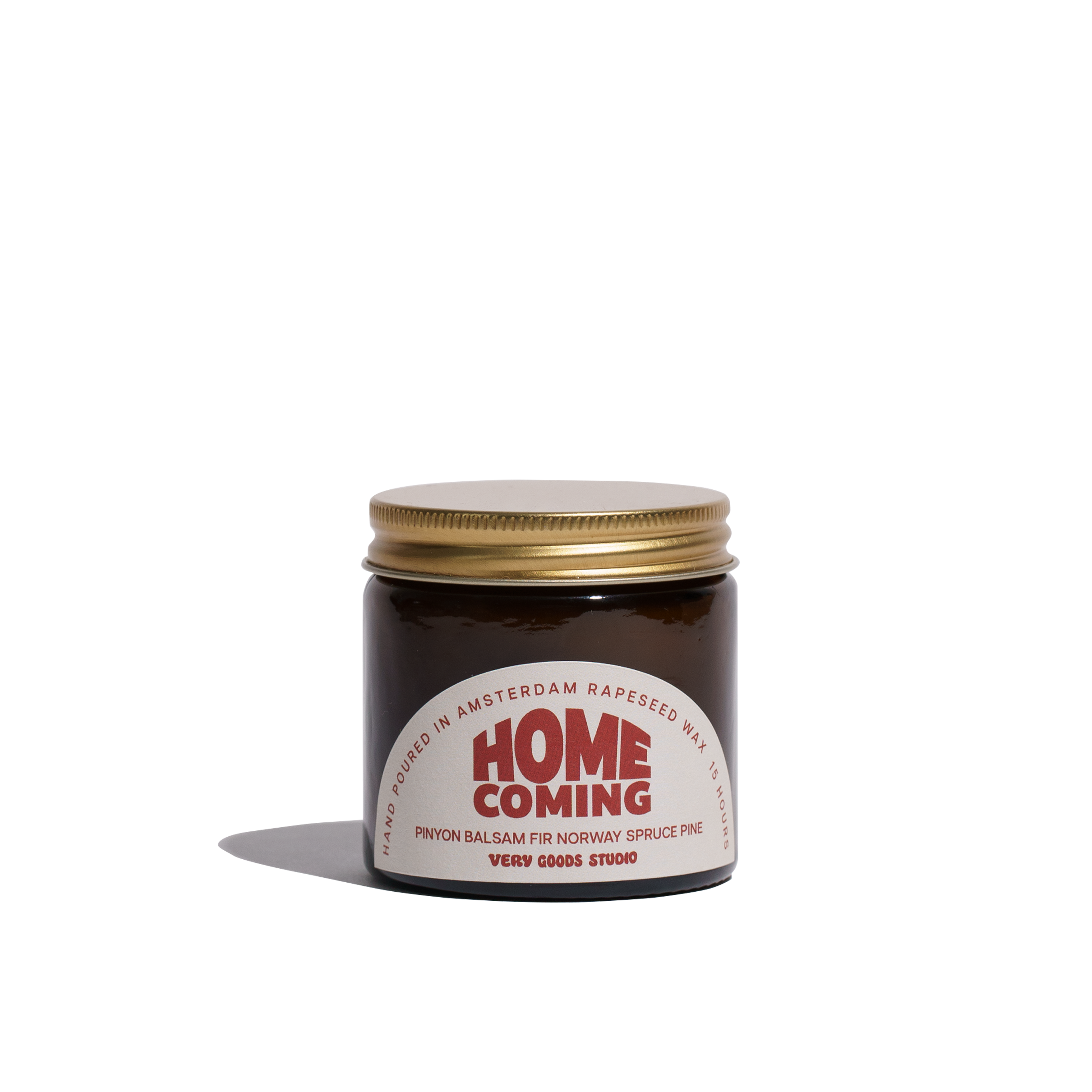 HOME COMING Duftkerze in bernsteinfarbenem Glas, 60 ml, 12–15 Stunden Brenndauer