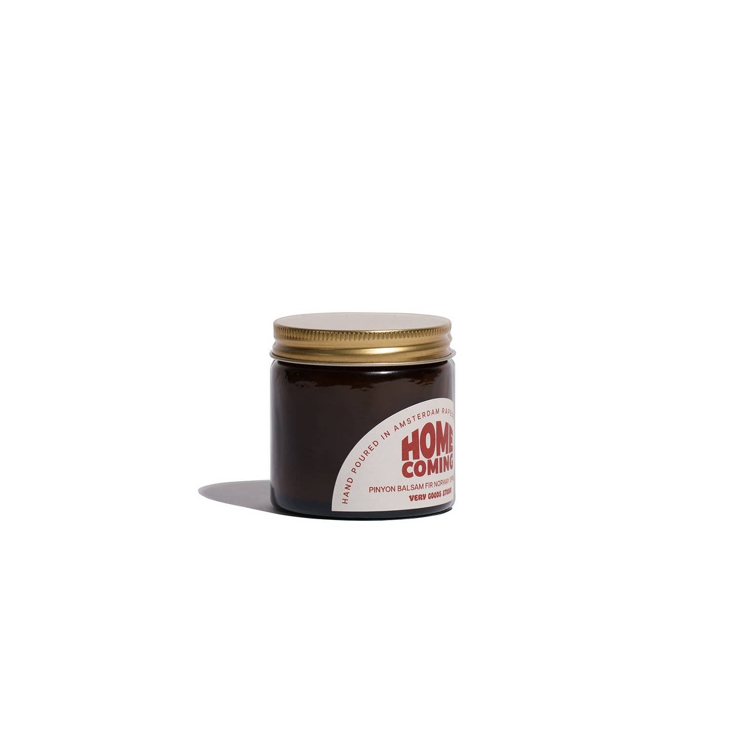 HOME COMING Duftkerze in bernsteinfarbenem Glas, 60 ml, 12–15 Stunden Brenndauer