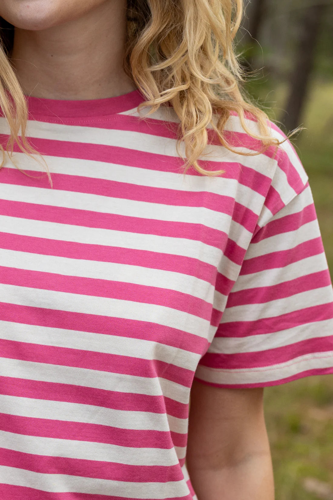 DANEFAE Shirt Danebasic Boxy Soft Cherry/Light Beige