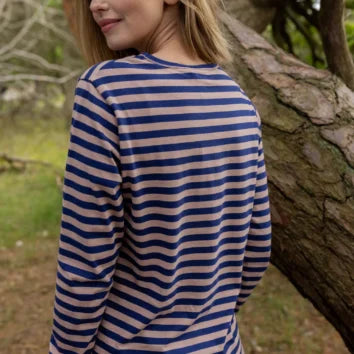 DANEFAE Shirt Danejubii Modal  Quail/Dk Blue