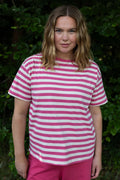 DANEFAE Shirt Danebasic Boxy Soft Cherry/Light Beige