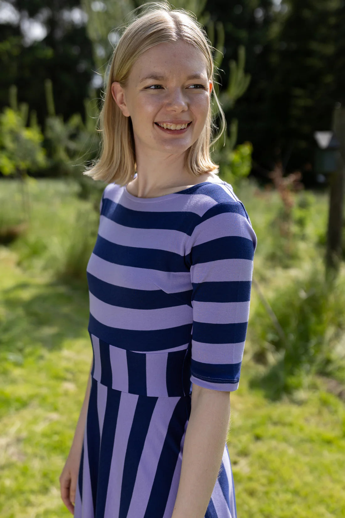 DANEFAE Kleid Danecharlotte Interlock Dk. Blue/Lilac