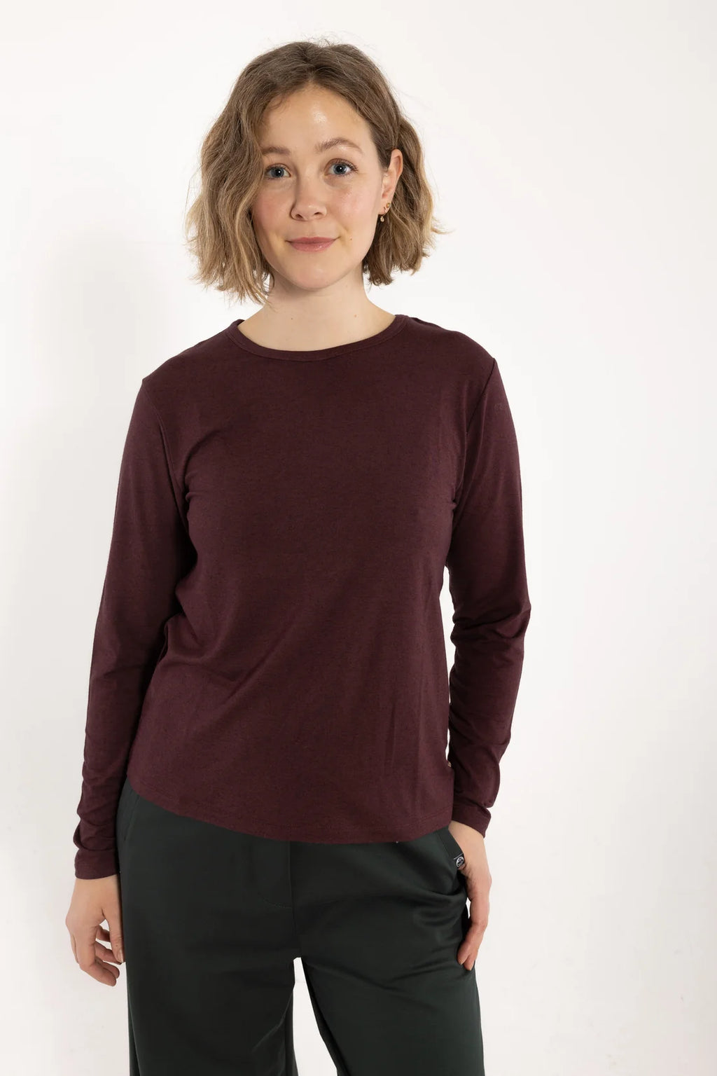 DANEFAE Danemerry Wool LS Tee Wine