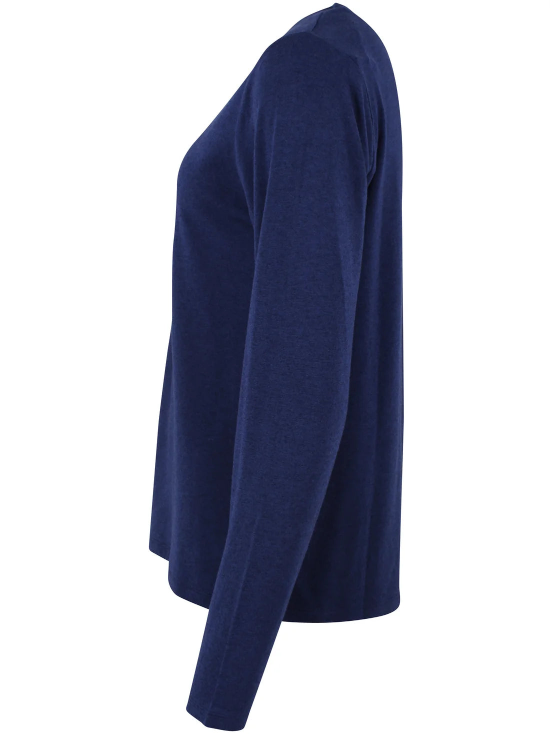 DANEFAE Danemerry Wool LS Tee Deep Blue