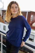 DANEFAE Danemerry Wool LS Tee Deep Blue