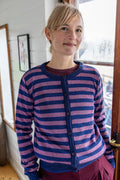 DANEFAE Strickjacke Glitter Dark Navy/Grey Plum