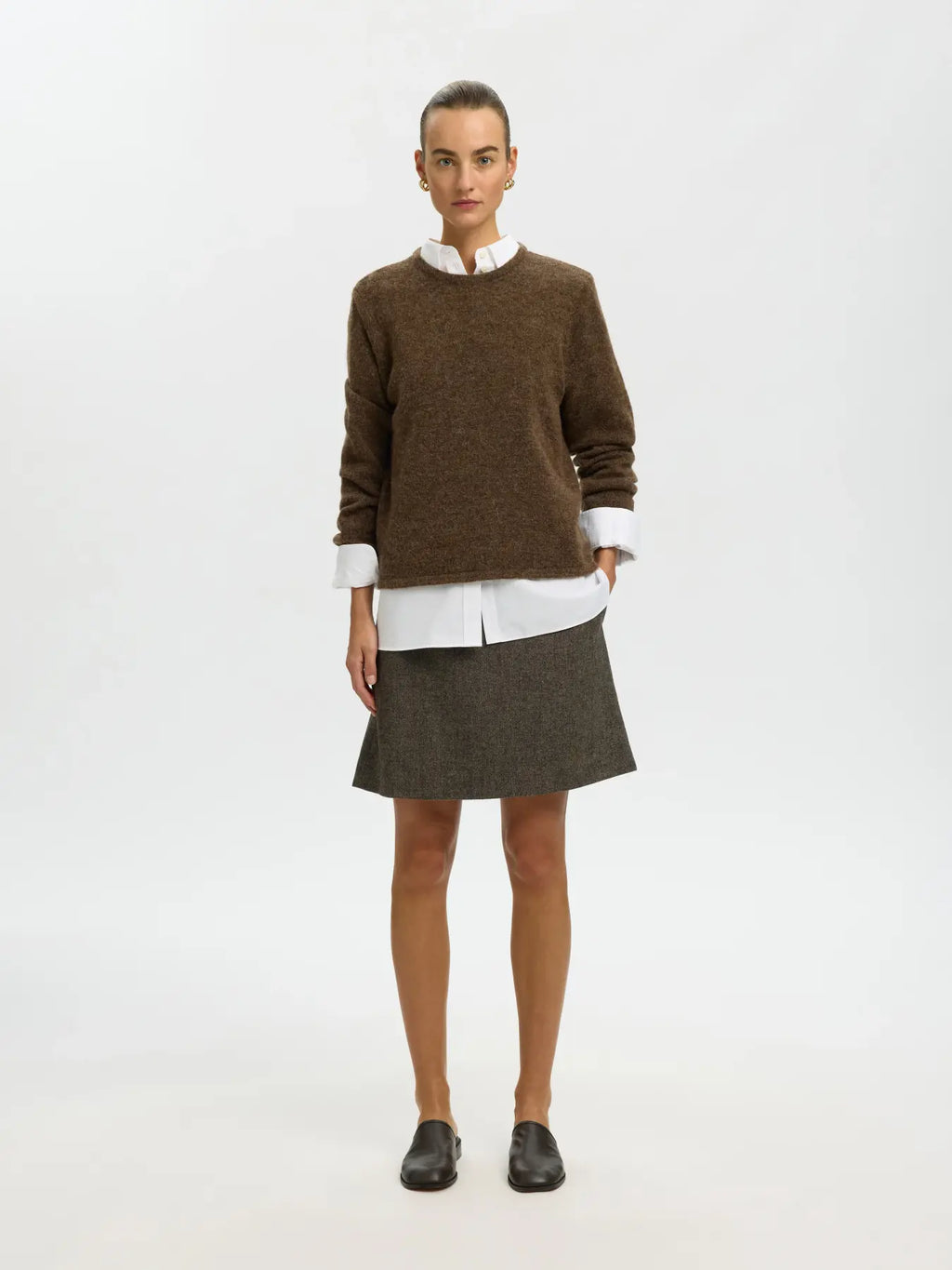 SELECTED FEMME Lulu New LS Knit O-Neck braun
