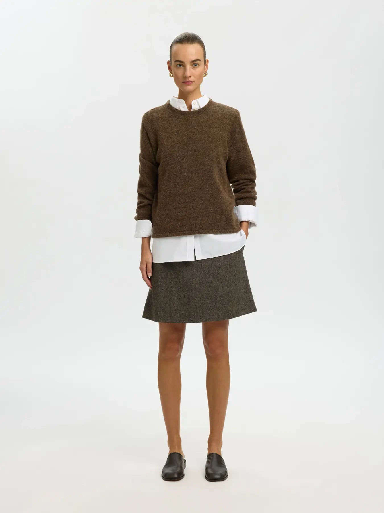 SELECTED FEMME Lulu New LS Knit O-Neck braun