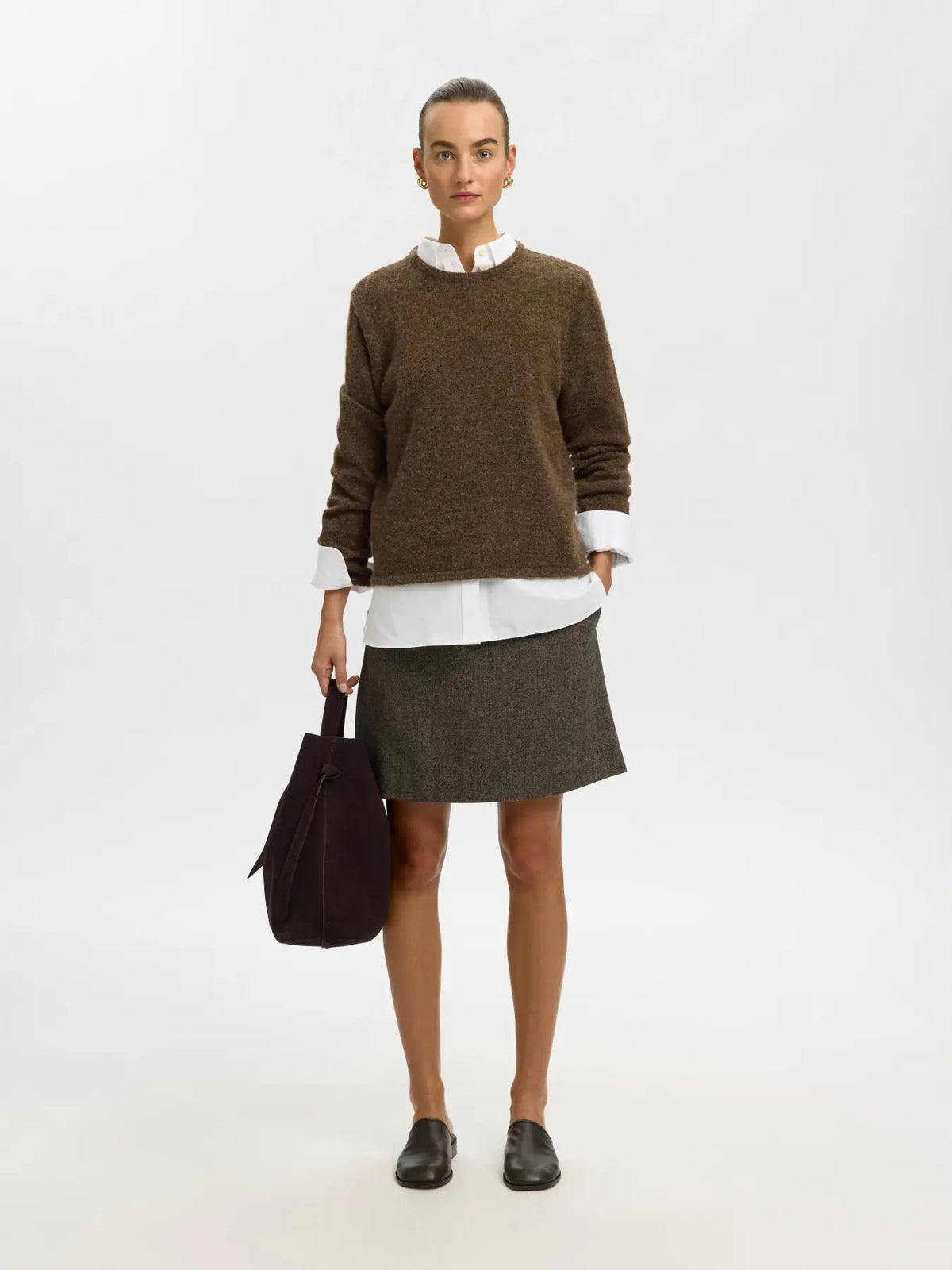 SELECTED FEMME Lulu New LS Knit O-Neck braun