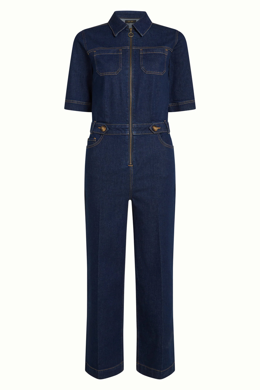Kleidsam Fairfashion Düsseldorf KINGLOUIE Jumpsuit Zip Onyx Denim