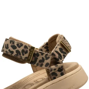 Woden Sandale Line Suede Leopard