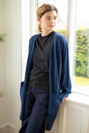 Strickjacke Danoffice Glitter Cardigan Dk Navy