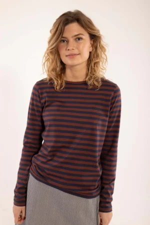 Longsleeve Danejubii Modal Dk Navy/Dk Merlot