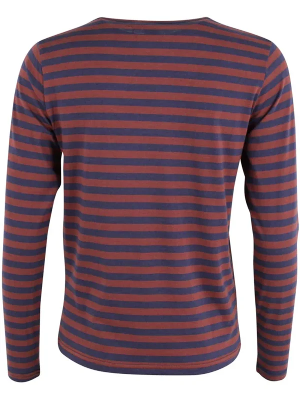 Danefae-Danejubii Modal Tee Dk Navy/Dk Merlot Klassische, langärmlige Bluse. Elegantes und zeitloses Design. Der weichste Baumwolle/Modal. Eine wunderschöne und klassische langärmlige Bluse, die ein Muss für die Basiskleidung ist! Neben ihrer Vielseitigkeit ist die Bluse auch sehr angenehm zu tragen, da das Material aus hochwertigem Modal/Jersey besteht. Das Material fällt schön und sitzt gut am Körper. Trage die Bluse unter einer Strickjacke, über einem kurzärmeligen Kleid oder solo. Material: 50 % Baumwolle, 45 % Modal und 5% Elasthan.