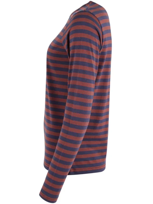 Danefae-Danejubii Modal Tee Dk Navy/Dk Merlot Klassische, langärmlige Bluse. Elegantes und zeitloses Design. Der weichste Baumwolle/Modal. Eine wunderschöne und klassische langärmlige Bluse, die ein Muss für die Basiskleidung ist! Neben ihrer Vielseitigkeit ist die Bluse auch sehr angenehm zu tragen, da das Material aus hochwertigem Modal/Jersey besteht. Das Material fällt schön und sitzt gut am Körper. Trage die Bluse unter einer Strickjacke, über einem kurzärmeligen Kleid oder solo. Material: 50 % Baumwolle, 45 % Modal und 5% Elasthan.