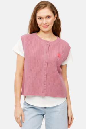 Strickweste Basic Strick Rosa