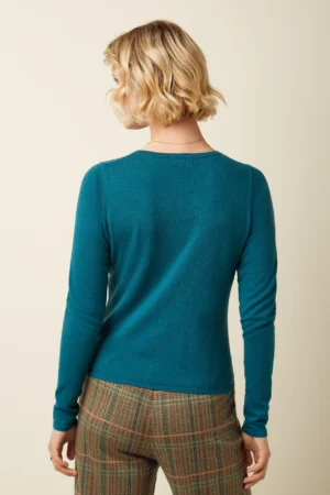 Strickjacke Roundneck Cocoon grün