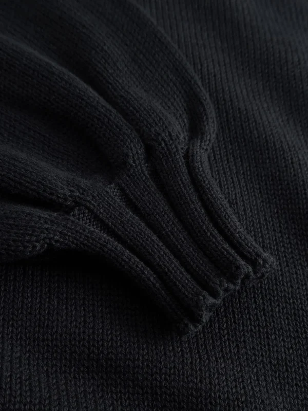 Strickpullover mit Wolke aus Bio-Baumwolle Weicher, dicker Flachstrick Lässige Passform Normale Länge Lange Ärmel Turtleneckkragen Aufgestricktes Wolkendesign