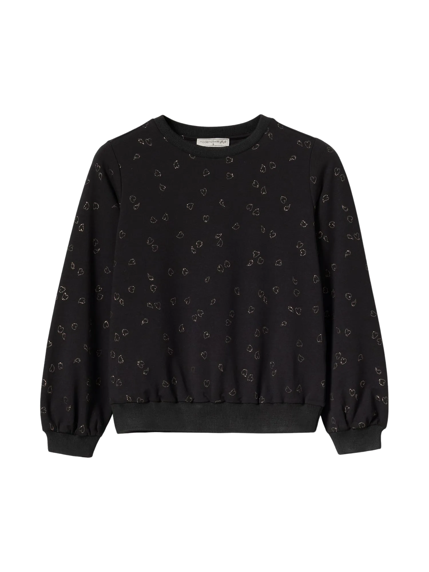 Here We Are Sweatshirt Nachhaltig und zertifiziert Weiche, kompakte Jersey Qualität Normale Passform Lange Ärmel mit Bündchen Süße, kleine Herzblätter wehen von den Bäumen. Dieser subtile kleine Print kann was. Damit versprühst du ein bischen Liebe – mit Glitzer!