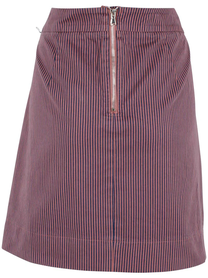 Danefae Rock Danelondon Stretch Canvas Canvasrock mit Milkboy-Streifen Reißverschluss hinten Aus dehnbaren Canvas kleidsam Düsseldorf Fairfashion