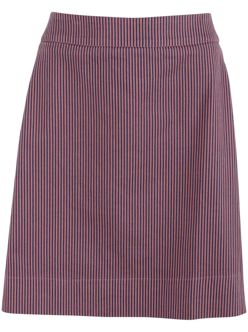 Danefae Rock Danelondon Stretch Canvas Canvasrock mit Milkboy-Streifen Reißverschluss hinten Aus dehnbaren Canvas kleidsam Düsseldorf Fairfashion