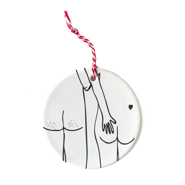 helen b. Ornament Naked Couple Back Porzellananhänger 9 cm Entworfen in Belgien. kleidsam conceptstore geschenke