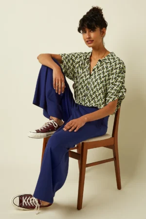 Hose Border Palazzo Cropped Milano Uni