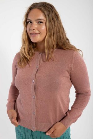 Strickjacke Danesaga Glitter Rose Beige